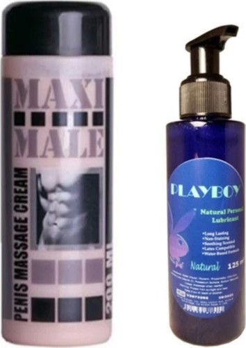 TeknoKapsül Playboy Hintohu Maxi Male Cream 200 ml ve Playboy Natural Lubricant 125 ml görsel 2