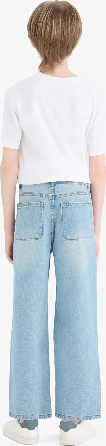 DeFacto %100 Pamuk Wide Leg Geniş Paça Jean Pantolon Erkek Çocuk D6844A825SM görsel 6