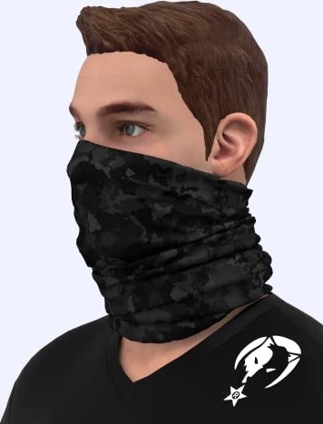 1001 ® Debuff Collar Camouflage Black Boyunluk Bandana görsel 3