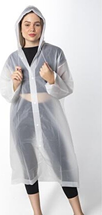 Vanckey Kadın Erkek Yağmurluk Kapüşonlu Çıtçıtlı Eva Sarı Yağmurluk Unisex