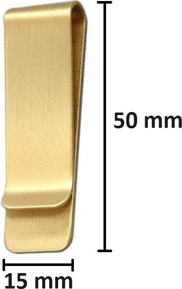 1001 Metal Kağıt Para Tokası Kart Tutucu Klips Cüzdan Ataş Altın 5cm x 1,5cm görsel 2