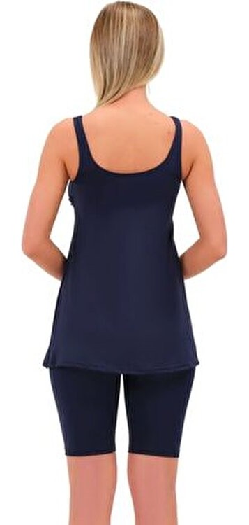 Argisa Taytkini Garnili Desenli Şortlu Tankini 5534 Siyah Gri Büyük Beden görsel 8