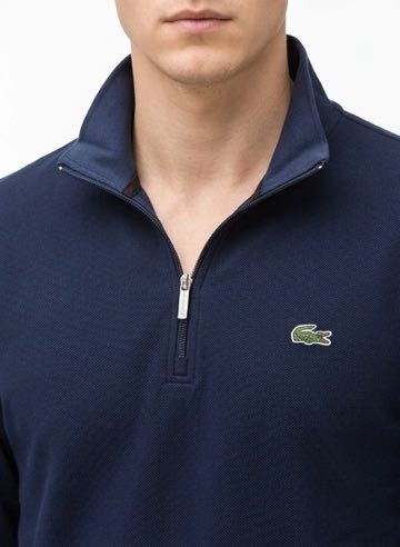 Lacoste Fermuar Yaka Regular Fit Lacivert görsel 3