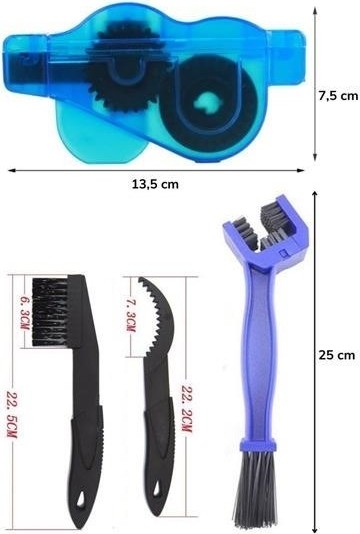 CT Stones Buffer® Bisiklet Zincir Dişlisi Koruyucu Pas Sökücü Temizleme Fırçası Aparatı Bakım Seti 4 Parça görsel 5