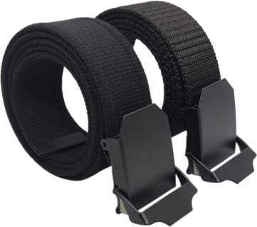 1001 2 Adet Erkek Kemer 4 cm Siyah Tactical Palaska Tarzı görsel 2
