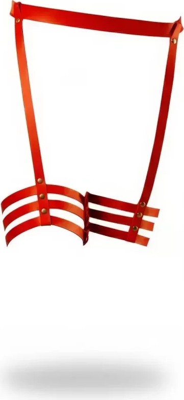 bebekokusu Kırmızı Jartiyer Harness Deri Zımba Detaylı Bacak Aksesuarı - BRF129 görsel 4