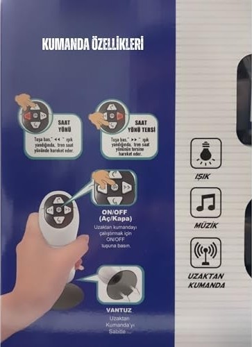 Aesco Giffy/oyuncak 30 Parça Manyetik Uzaktan Kumandalı Tren Sesli Işıklı Pilli Mıknatıs Bağlantılı Istasyon Özellikli Tren Seti 30 Parça görsel 4