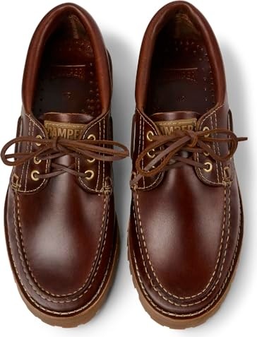 1001 15233 Wholesale Deri Sneakers Kahverengi Erkek Ayakkabı görsel 5