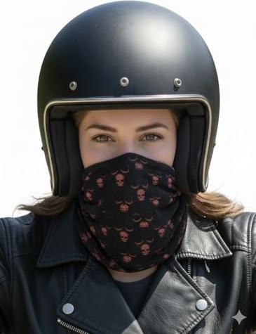 1001 Kafatası Desenli Çok Amaçlı Boyun Bandana, Siyah, Motosiklet ve Outdoor Aktiviteler Için Balakl görsel 3