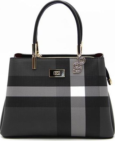 Silver & Polo Silver Polo Siyah - Siyah Ekose Kadın El Çantası SP1098 görsel 6