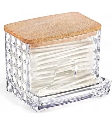 Resim Skygo Ahşap Kapaklı 3'lü Organizer Set, Model Modern Pamukluk Düzenleyici Şık 3'lü Pamukluk Set - Şık ve Fonksiyonel Ahşap Kapaklı 3'lü Organizer Set 