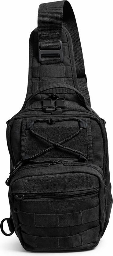 Single Sword Outdoor Taktik Göğüs Omuz Çantası Günlük Kullanıma Uygun Renkli - Standart Beden - Renk: Siyah görsel 3