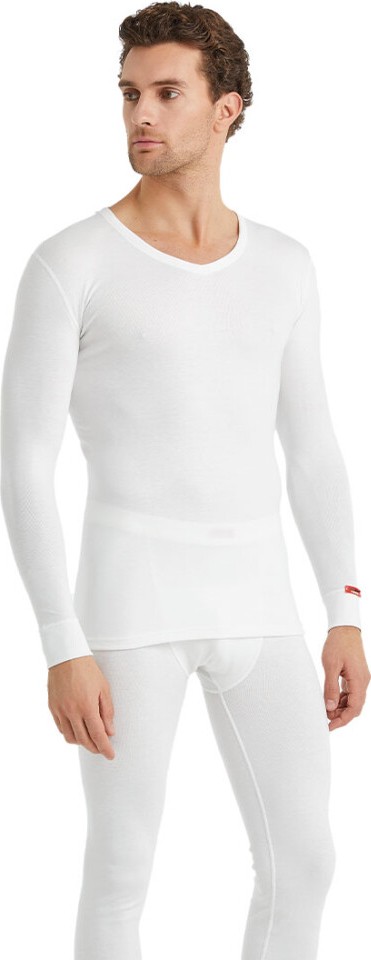 Blackspade Unisex Termal Içlik V Yaka Uzun Kollu Beyaz - Isı Tutucu Kışlık Iç Giyim 1257 görsel 3
