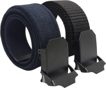 1001 2 Adet Erkek Kemer Lacivert ve Siyah Tactical Palaska Tarzı 4 cm görsel 2