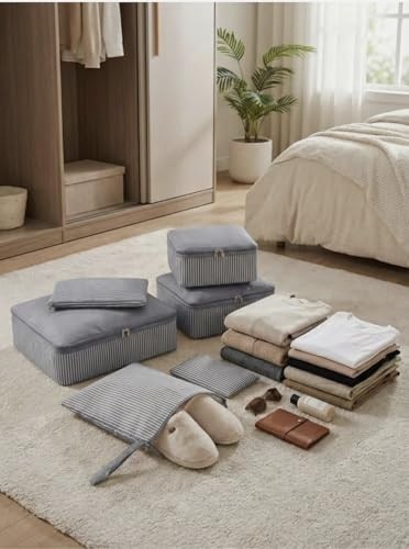 6 Parça Valiz Düzenleyici Organizer Seti- Seyahat Bavul Içi Düzenleme Çantası, Packing Cube O görsel 3