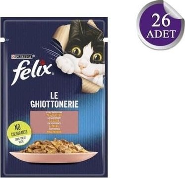 Die Grup Felix Somonlu Kedi Yaş Mama (26 x 85 Gr) görsel 2