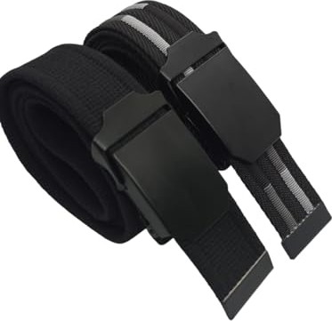 1001 2 Adet Erkek Kemer Siyah Tactical Palaska Tarzı 4 cm görsel 2