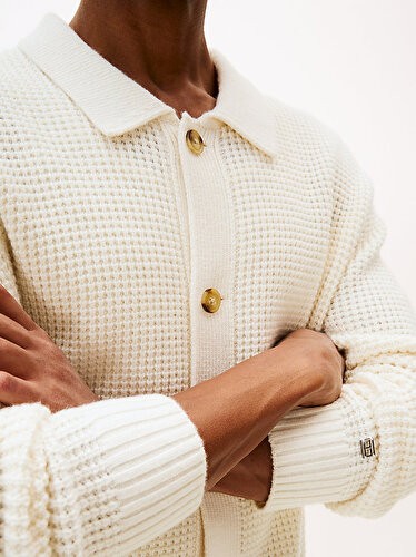 Tommy Hilfiger Erkek Button Up Hırka görsel 2