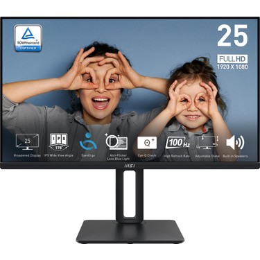 MSI 24.5 PRO MP251P 1920x1080 (FHD) 16:9 FLAT IPS 100HZ 1MS Fiyatı