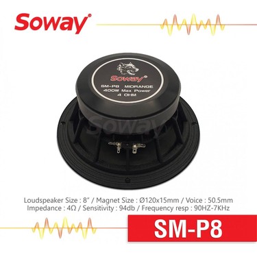 Exvol Soway Sm-P8 20CM Midrange Kurşun Göbek 400W 180RMS Fiyatı