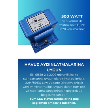 Önen Kimya 300W Güç Kaynağı Havuz Trafosu Mavi Renkli Fiyatı