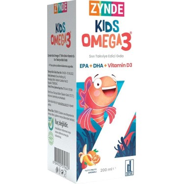 Zynde Kids Omega3 + Vit.d3 200 ml 8699525579607 Fiyatı