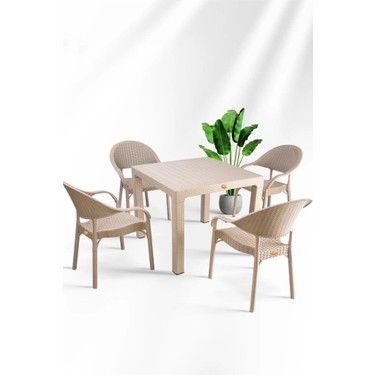 Nar Sokağı Bambu Kapiçino 90X90 cm Camsız Rattan Bahçe Fiyatı