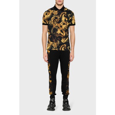 Versace Jeans Couture Desenli Pamuklu Slim Fit Polo Yaka T Fiyatı