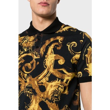 Versace Jeans Couture Desenli Pamuklu Slim Fit Polo Yaka T Fiyatı