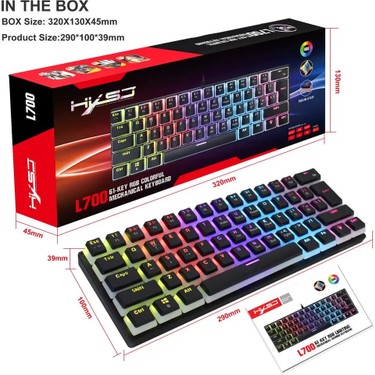 Valkyrie Blue Switch Mekanik Oyuncu Klavye - 61Key Full RGB Fiyatı
