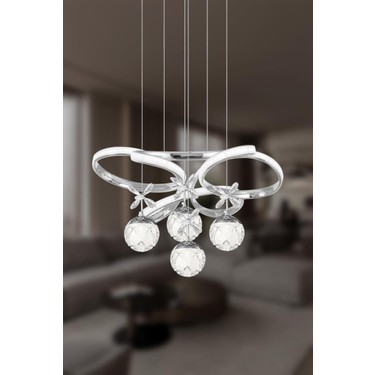Eray Aydınlatma 9225-40 Kr 4 Toplu Krom LED Avize(Beyaz Işık Fiyatı