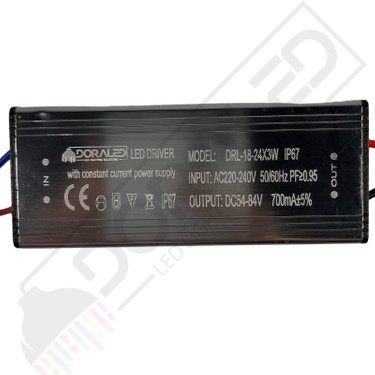 Dora Led 18-24X3W 700MA 54-84V Power LED Driver IP67 Power Fiyatı