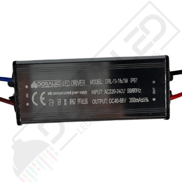 Dora Led 12-18X1W 350Ma 40-66V Power Led Driver IP67 Power Fiyatı