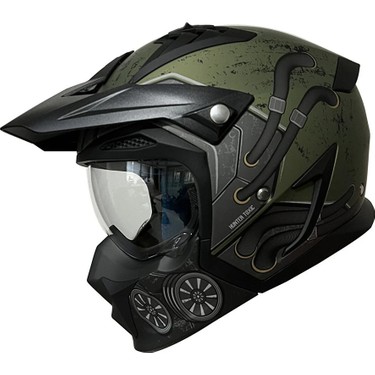 Axxis Hunter Sv Toxic C6 Matt Green Modüler Motosiklet Kaskı Fiyatı