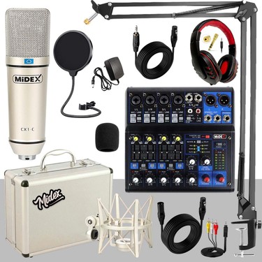 Midex Quadcast Set Cx1 Mikrofon Midex Mikser Stand Kulaklık Fiyatı