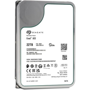 Seagate Exos ST22000NM001E 3.5'' 22TB 512MB 7200RPM Nas HDD Fiyatı