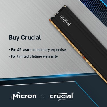 Crucial Pro 32GB Kit (2X16GB) DDR5-6000 Udımm CL48 Masaüstü Fiyatı