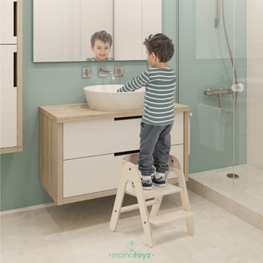 Mamatoyz Ahşap Basamak ve Sandalye - MiniStep Naturel - Fiyatı
