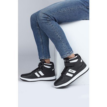 Jump 28504 Yüksek Bilekli Siyah - Beyaz Erkek Sneaker Günlük Fiyatı