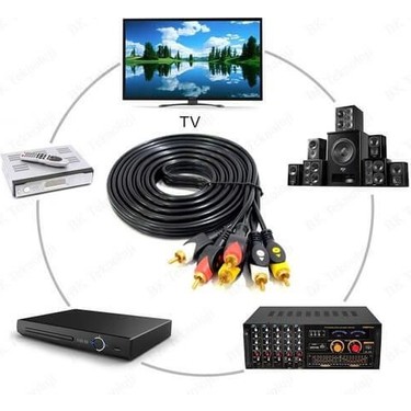recca CD ３枚セット Koodmax - 3rca Erkek To 3 Rca Lale Tos Scart Kompozit Ses Fiyatı