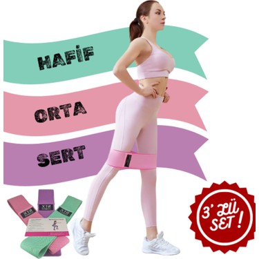 XTR Fitness 3'lü Set Direnç Bandı Loop Band Spor Egzersiz Fiyatı
