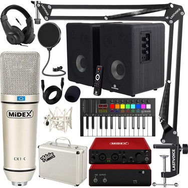 Midex Impressive Paket 4 Monitör Mikrofon Ses Kartı Kulaklık Fiyatı