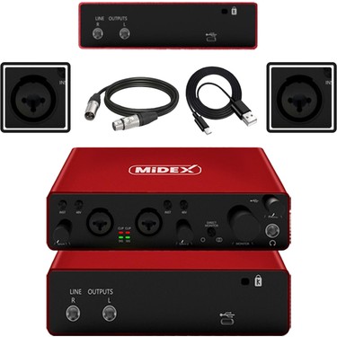 Midex Impressive Paket 4 Monitör Mikrofon Ses Kartı Kulaklık Fiyatı