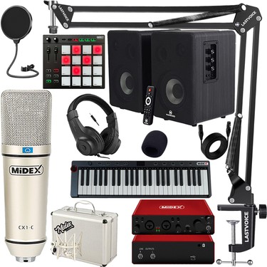 配信機器・PA機器・レコーディング機器 MSHR MIDIPLUS FIT Midex Impressive Paket 5 Monitör Mikrofon Ses Kartı Kulaklık Fiyatı