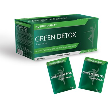 Nutripharma Green Detox Super Foods, 30 Saşe, Ananas Fiyatı
