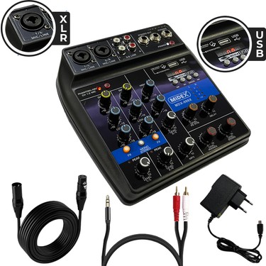 Midex MDX-999X Stüdyo Kayıt İçin Ses Kartlı +48V Phantomlu Fiyatı