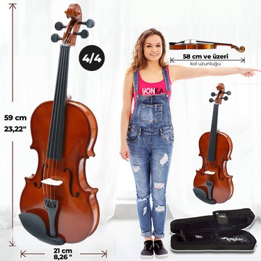 Midex CVL-744-NTYS Profesyonel 4/4 Full Keman Seti (Yastık Fiyatı