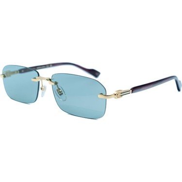 Gucci Gg 1221s 003 56 Unisex Dikdörtgen Gold Metal Güneş Gözlüğü