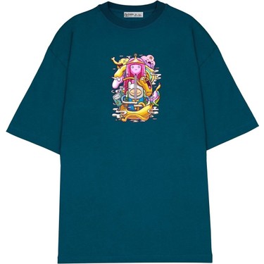 Green Mint Oversize T-Shirt Adventure Time Fiyatı