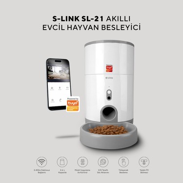 S-link Sl-21 Kameralı Akıllı Otomatik Mama Kabı Kedi Köpek Fiyatı